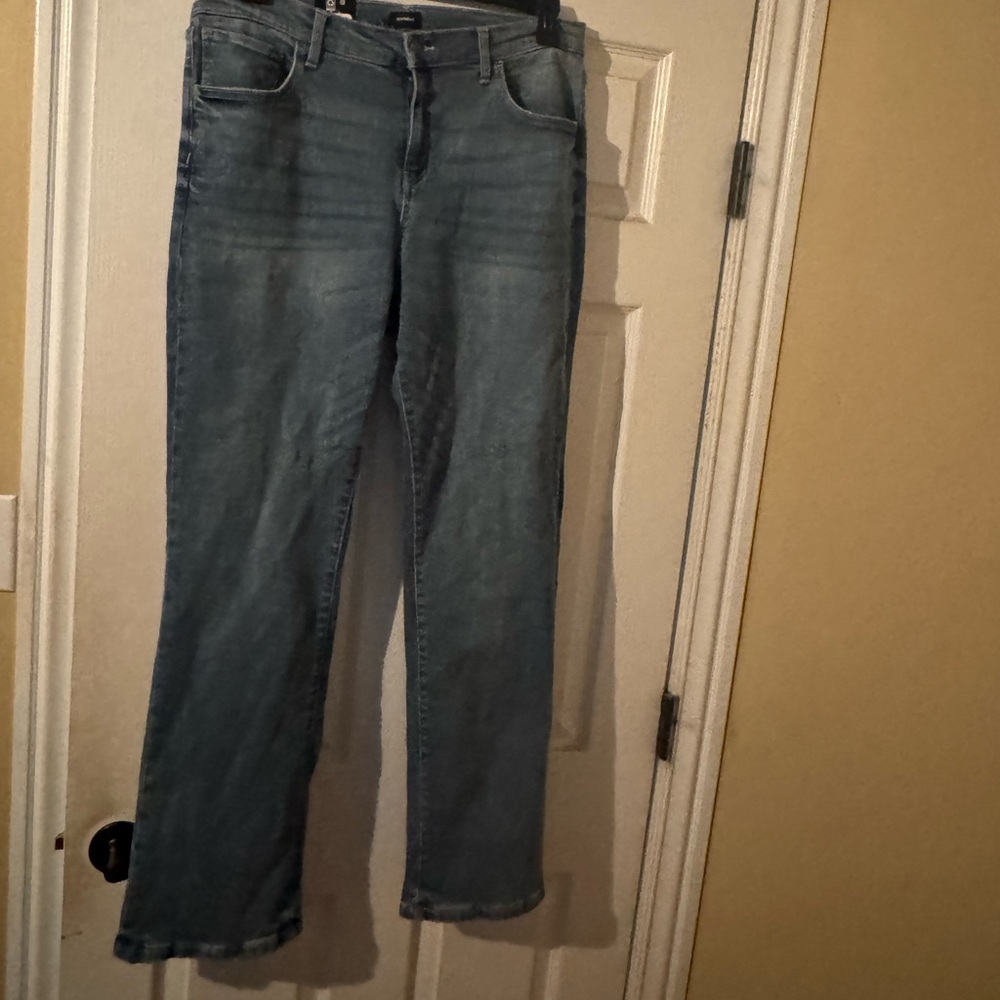 Express Light Blue Straight Leg Jeans